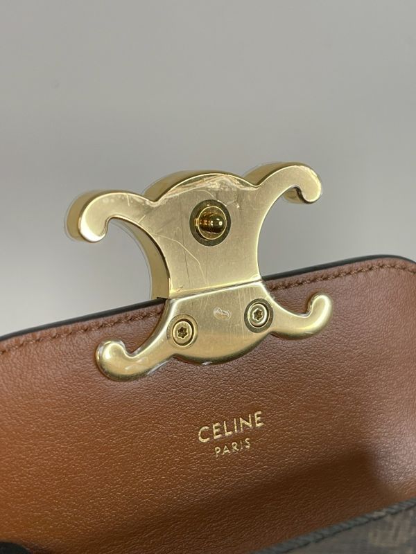 【分期0利率】CELINE 凱旋門帆布及小牛皮迷你翻蓋包【未使用閒置品】 