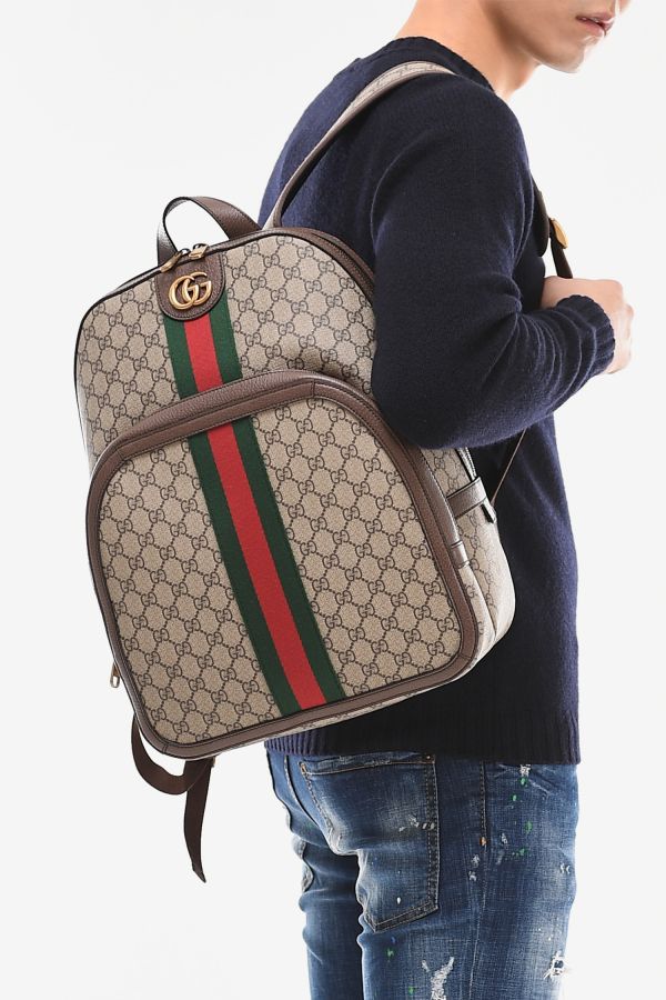 【12期0利率】GUCCI OPHIDIA GG紅綠織帶背包【95成新】 