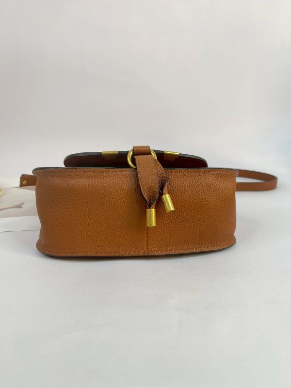 【95成新】CHLOE Marcie 粒面牛皮翻蓋迷你馬鞍斜背包 