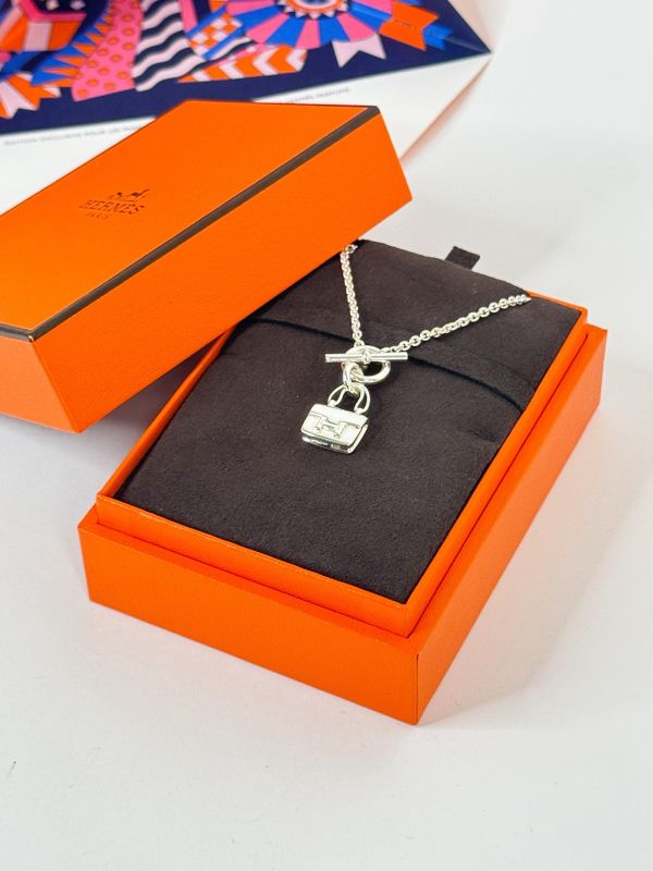 【分期0利率】HERMES CONSTANCE包造型純銀T扣項鍊【全新品】 