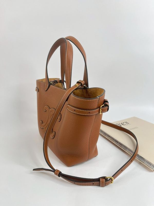 【99成新】CELINE MINI CABAS ANAIS CUIR TRIOMPHE 粒面小牛皮 