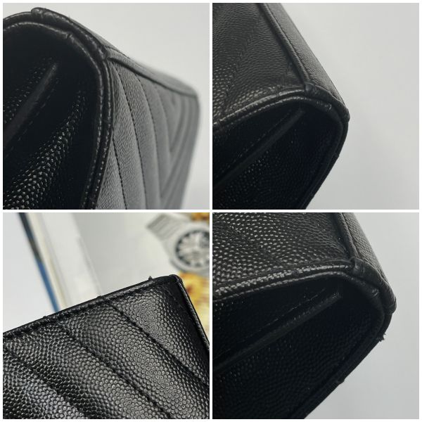 【12期0利率】YSL WOC 魚子醬鍊包 金扣22.5CM【英國購證】【99成新】 