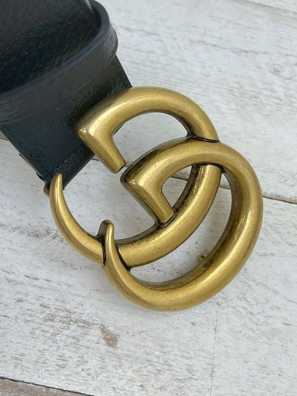 【95成新】GUCCI 復古雙G皮帶 40MM 