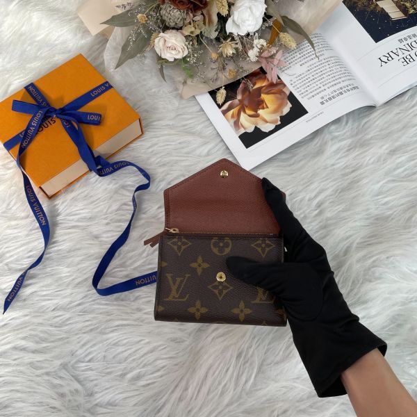 【12期0利率】LV Victorine 老花三折短夾【95成新】 