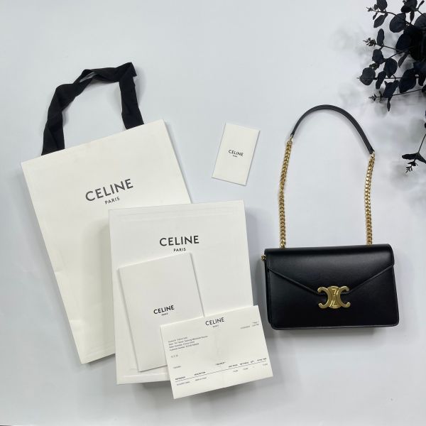 【12期0利率】CELINE MARGO 亮澤牛皮革WOC【台灣購證】【全新閒置】 