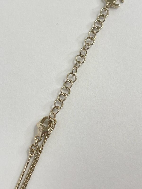 【未使用閒置品】CHANEL  23B拚色鑲鑽愛心項鍊 