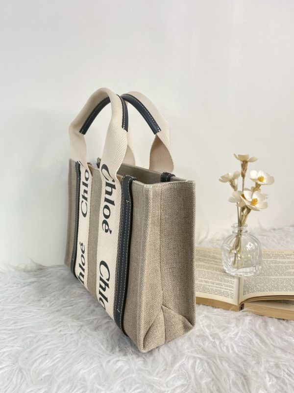 【分期0利率】Chloé 背帶款小號 Woody Tote Bag 深藍色【99成新】 