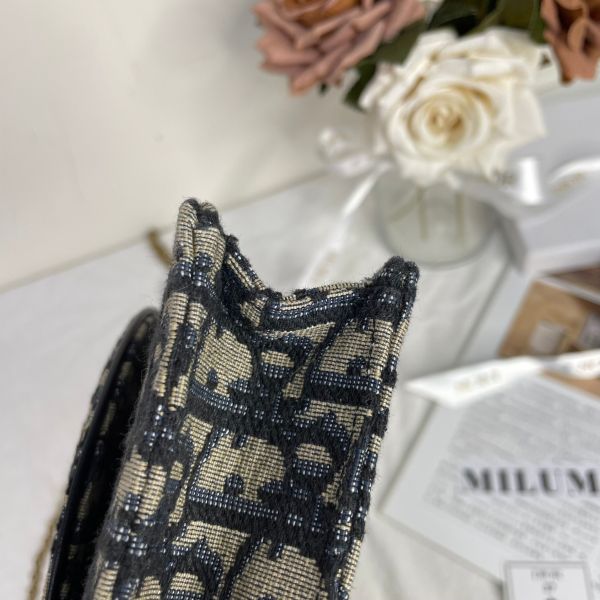 【9成新】【12期0利率】Dior Oblique 緹花Saddle鏈帶斜背包 