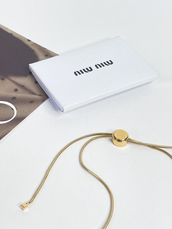 【全新品】MIUMIU 珍珠金屬頸鍊 