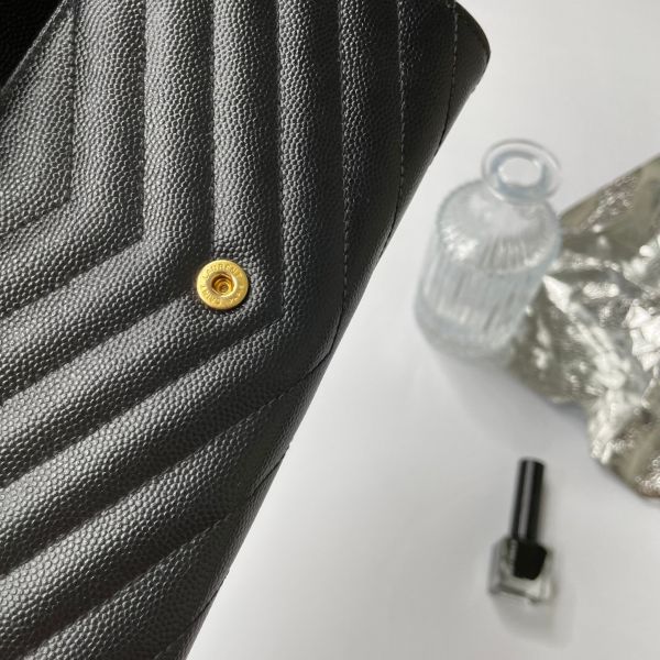 【12期0利率】YSL MONOGRAM 魚子醬信封長夾 【9成新】 