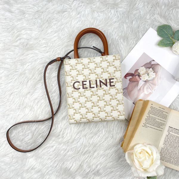 【12期0利率】CELINE 白色老花迷你琴譜包【全新閒置】 