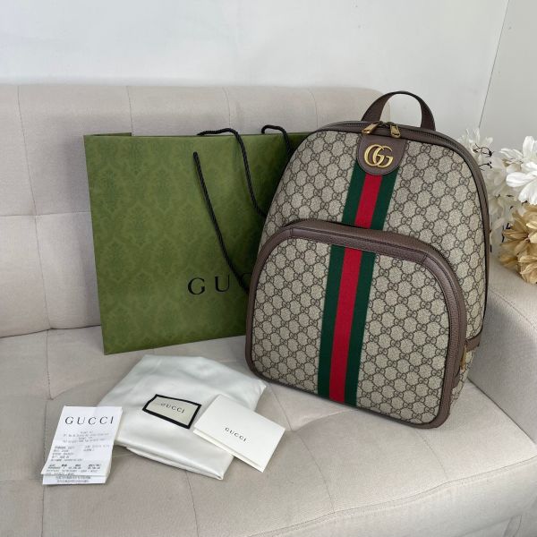 【12期0利率】GUCCI OPHIDIA GG紅綠織帶背包【95成新】 