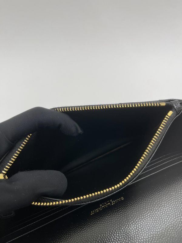 【95成新】YSL WOC 魚子醬鍊包黑金 19.5CM 