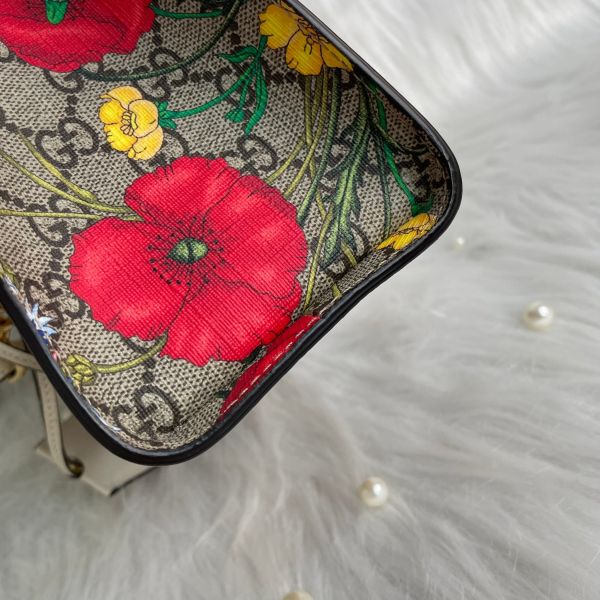 【全新閒置】【12期0利率】GUCCI Padlock 列 花卉系小型肩背包(498156-白) 