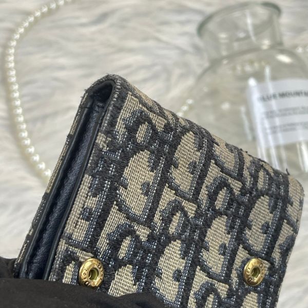 【12期0利率】DIOR SADDLE LOTUS 老花三折短夾【85成新】 