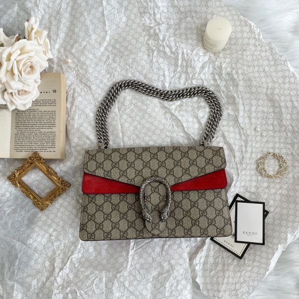【9.5成新】【12期0利率】Gucci Dionysus雙G老花酒神包28cm 