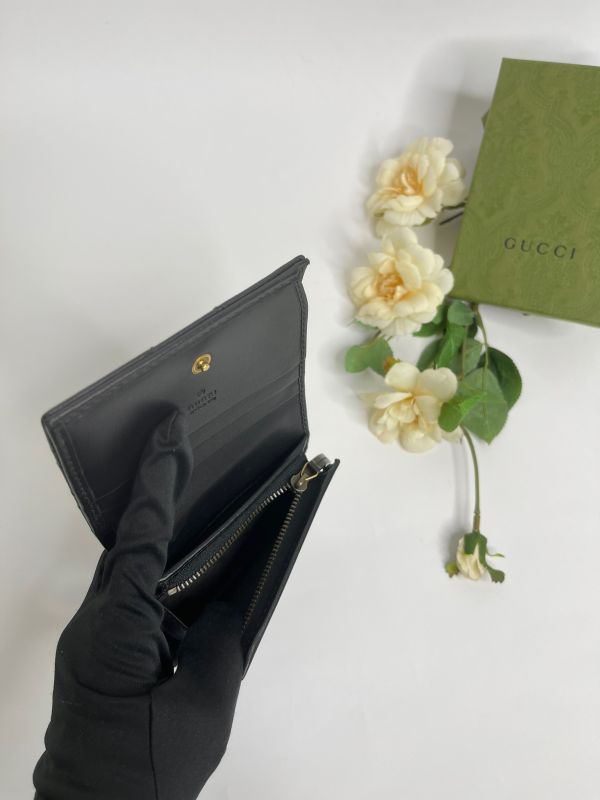 【分期0利率】GUCCI Marmont 愛心兩摺拉鍊零錢袋短夾【99成新】 