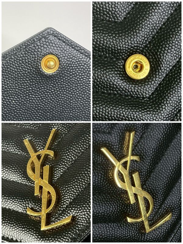 【9成新】YSL WOC 魚子醬鍊包黑金 19.5CM 