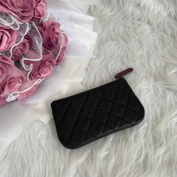 【12期0利率】【全新閒置品】Chanel 一字零錢包 淡金扣 