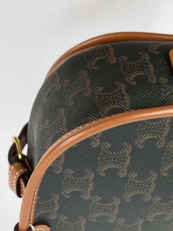 【95成新】CELINE Triomphe帆布中型Folco手袋 