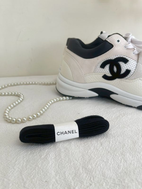 【分期0利率】CHANEL 麂皮拼接網布運動鞋【95成新】 