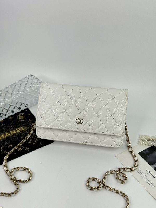 【分期0利率】CHANEL 魚子醬 WOC 白淡金 【95成新】 