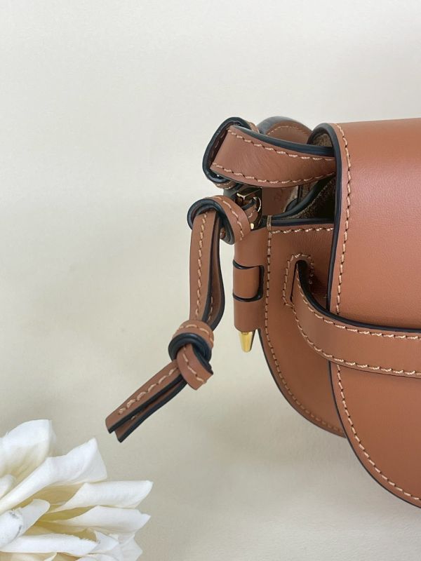 【分期0利率】LOEWE MINI GATE 雙層包 焦糖【95成新】 