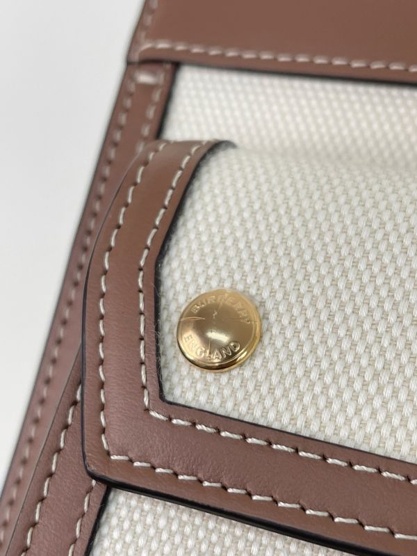 【分期0利率】BURBERRY 帆布拼皮革口袋包【未使用閒置品】 