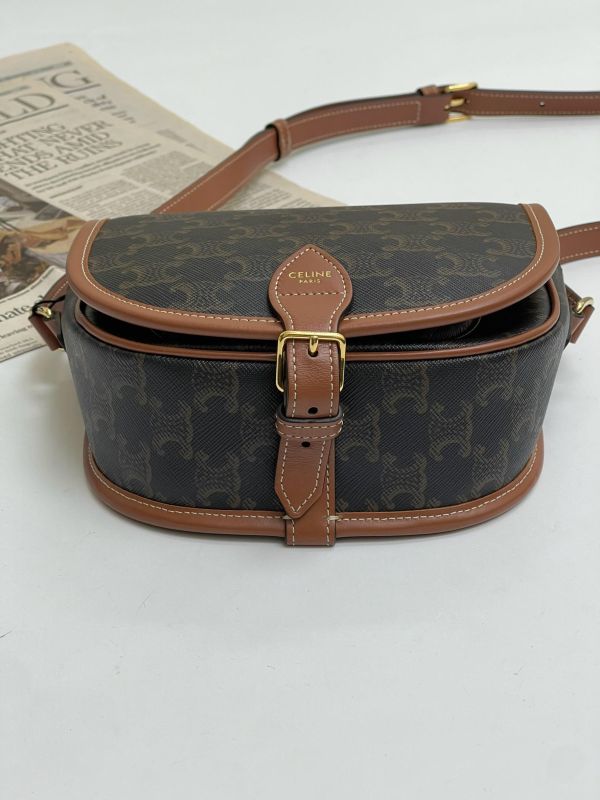 【95成新】CELINE Triomphe帆布中型Folco手袋 