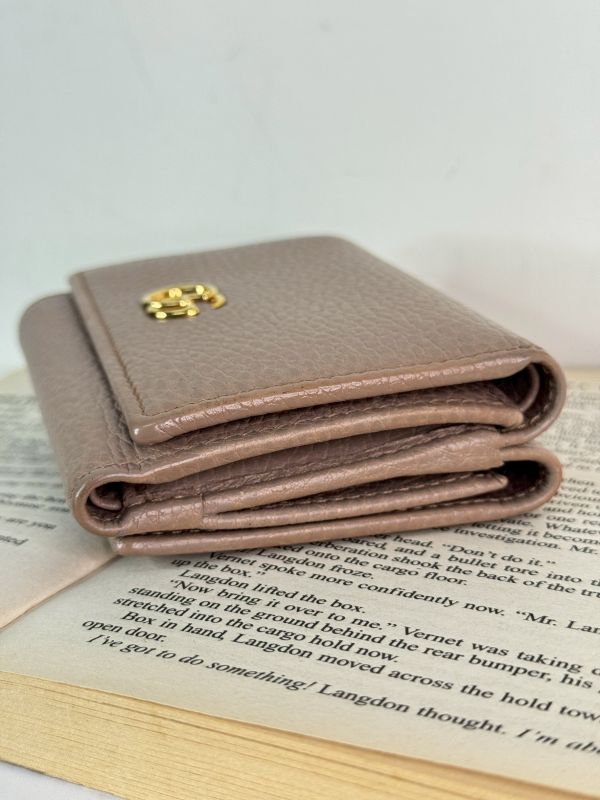 【分期0利率】GUCCI GG MARMONT荔枝皮雙層零錢袋三折短夾【9成新】 