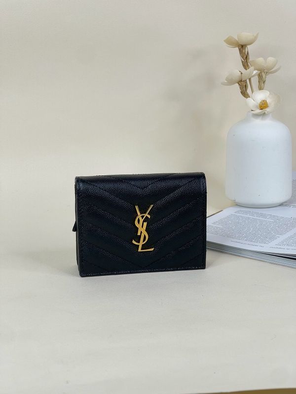 【分期0利率】YSL 魚子醬對開短夾【95成新】 