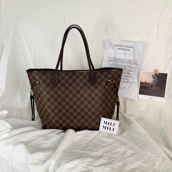 【9成新】【12期0利率】LV 棋盤格NEVERFULL MM 