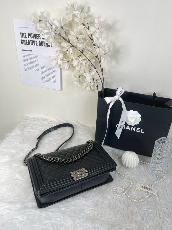 【分期0利率】CHANEL BOY 口蓋包  大號【9成新】 
