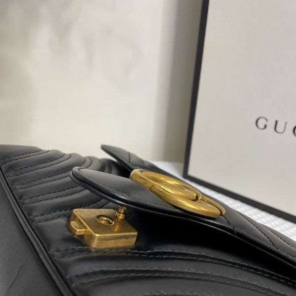 【99成新】【12期0利率】GUCCI GG Marmont 絎縫皮革小號單肩包 26公分 