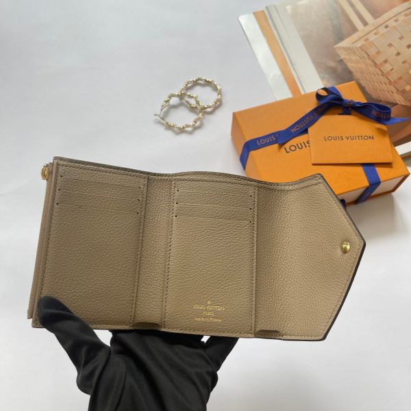 【12期0利率】LV   Victorine皮革三折短夾【99成新】 