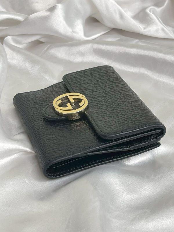 【9成新】GUCCI Interlocking GG 鎖扣雙摺短夾 