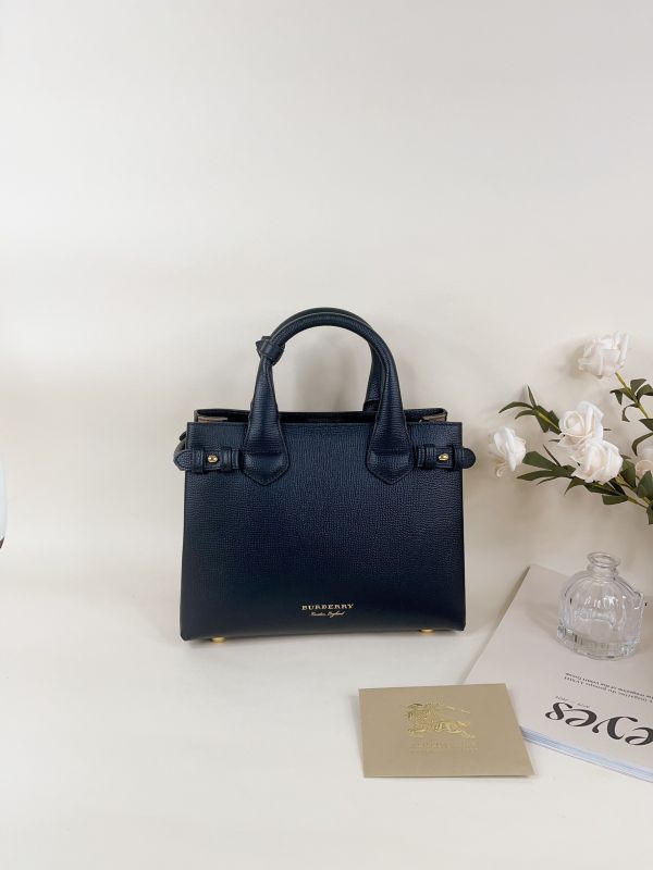 【分期0利率】BURBERRY 棉麻拼接手提兩用包【95成新】 