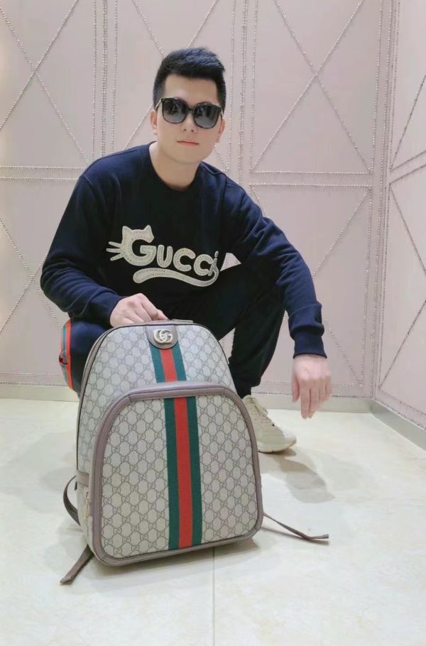 【12期0利率】GUCCI OPHIDIA GG紅綠織帶背包【95成新】 