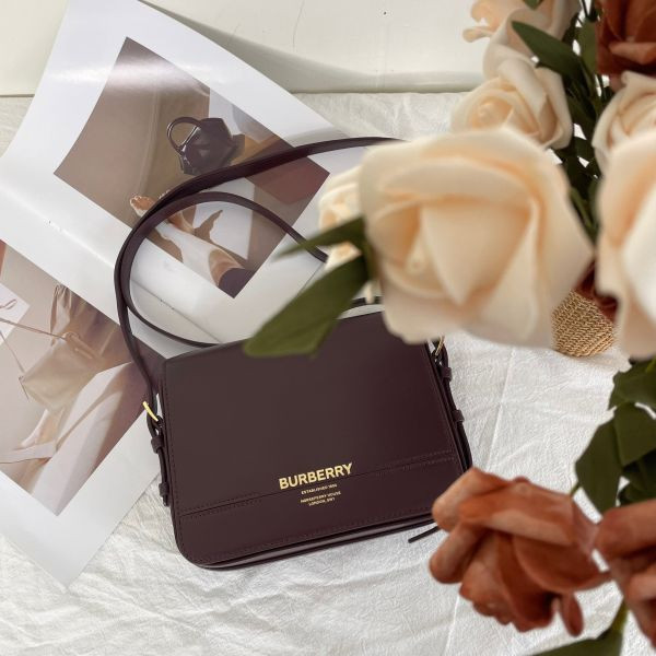 【未用閒置品】BURBERRY Grace 方胖 酒紅 