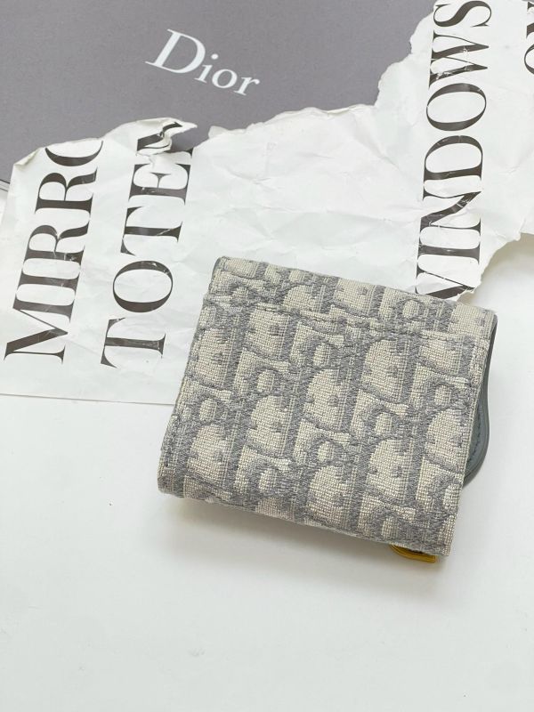 【95成新】DIOR SADDLE LOTUS 老花三折短夾 