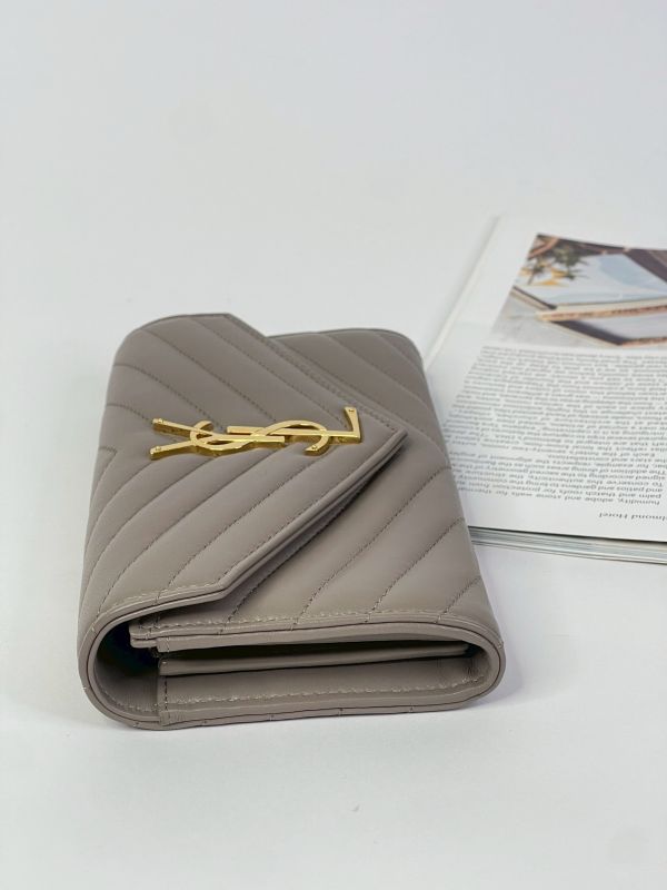 【95成新】YSL CASSANDRE小羊皮大信封長夾 
