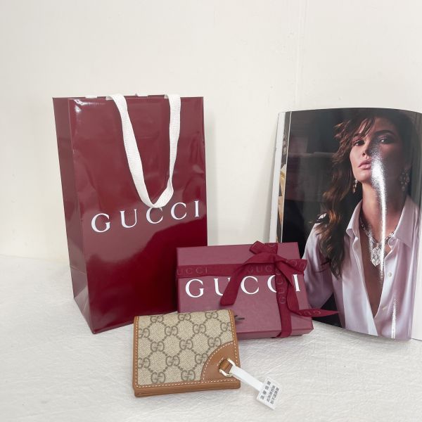 【12期0利率】GUCCI  GG徽章迷你錢包【台灣購證】【95成新】 