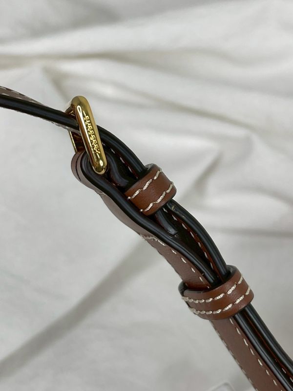 【分期0利率】BURBERRY Louise 徽標圖案棉質圓餅包【99成新】 