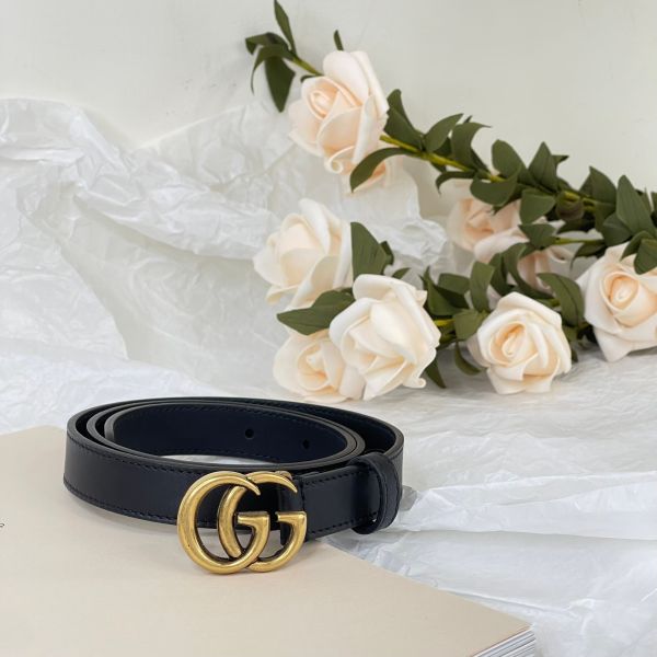 【12期0利率】GUCCI  雙G皮帶 2公分【9成新】 