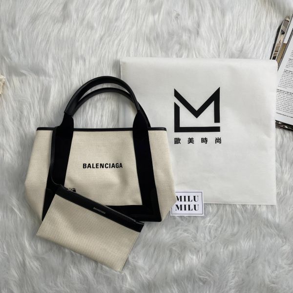 【12期0利率】【二手】Balenciaga Navy Cabas 托特包  S號 