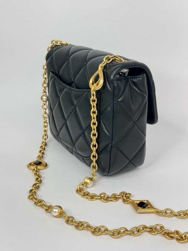 【分期0利率】CHANEL 23S琺瑯愛心珍珠鍊方胖【95成新】 