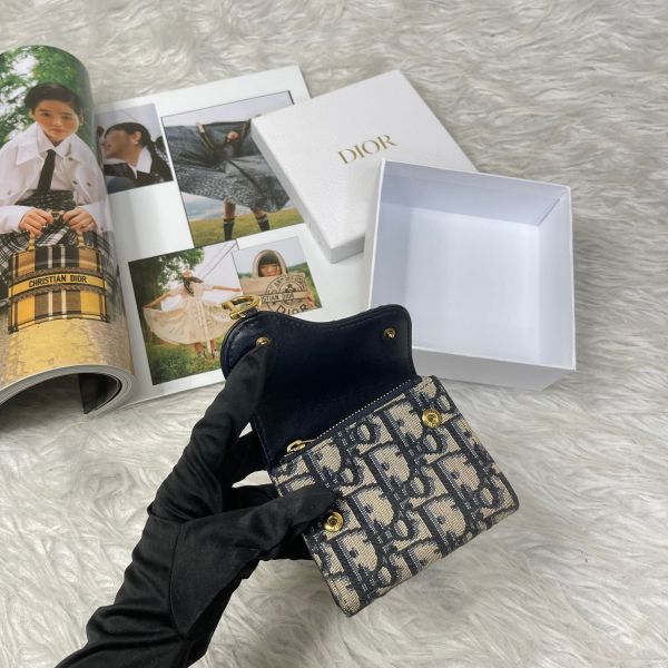 【12期0利率】DIOR SADDLE LOTUS 老花三折短夾【21年1月台灣購證】【9成新】 