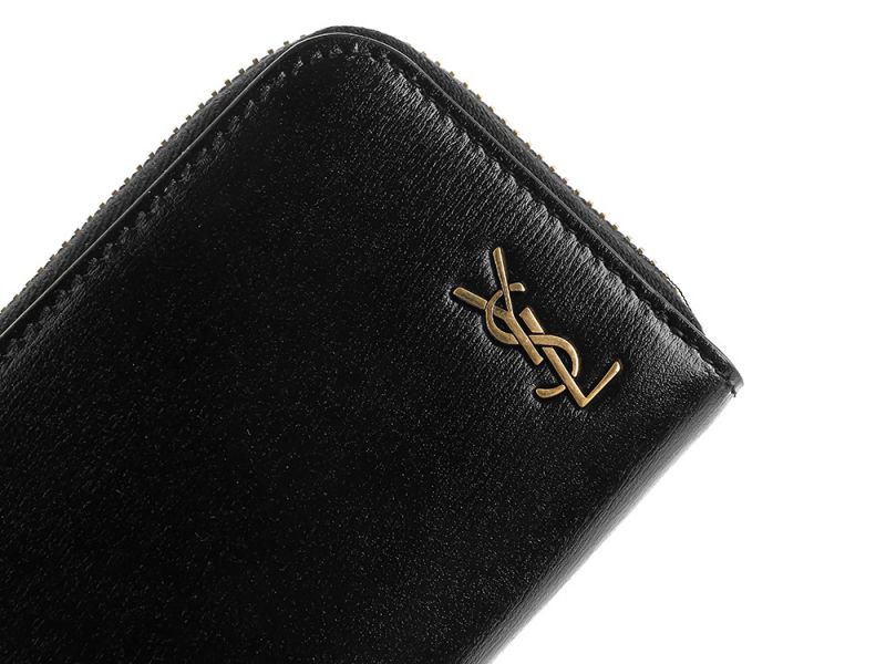 【12期0利率】【全新品】YSL 小牛皮拉鍊零錢袋 金扣【現金價11800】 