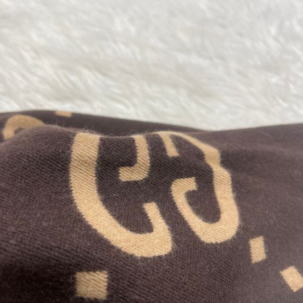【12期0利率】GUCCI 大G羊毛真絲混紡圍巾【99成新】 