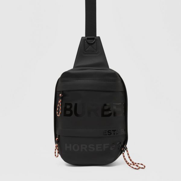 【12期0利率】【全新品】BURBERRY Horseferry 印花塗層單肩包 